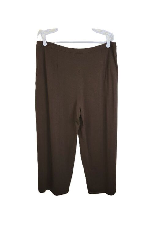 J. Jill Pants - J. Jill Wearever Collection Cropped Pull On Pants Brown Wide Leg Women's Size L